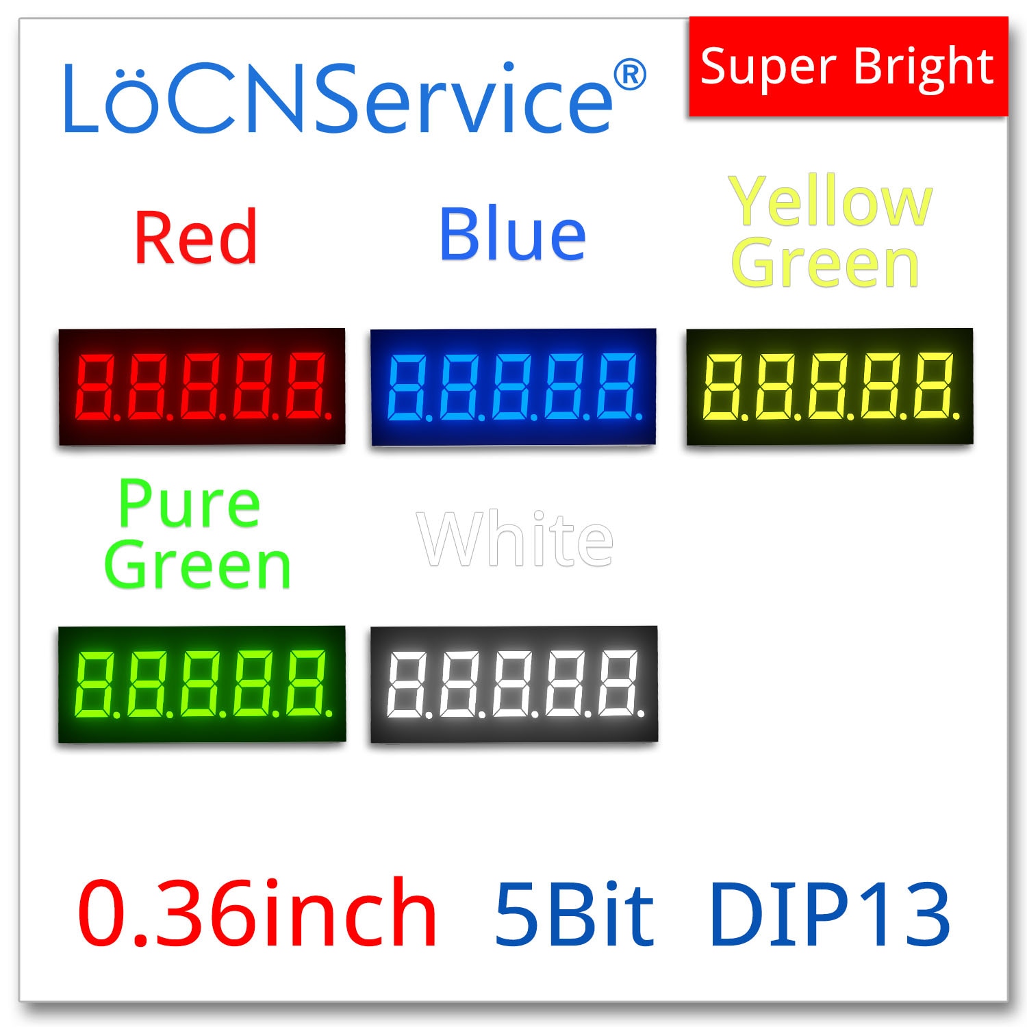 LoCNService  Ʃ LED ÷, 0.36 ġ, 5 ..